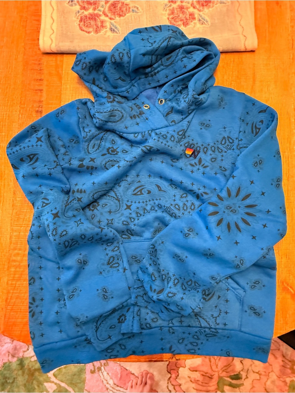 Aviator Nation Blue Bandana-Print Hoodie